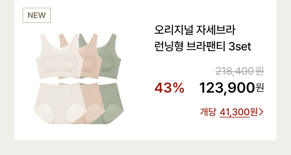 오리지널 자세브라 런닝형 브라팬티 3set
